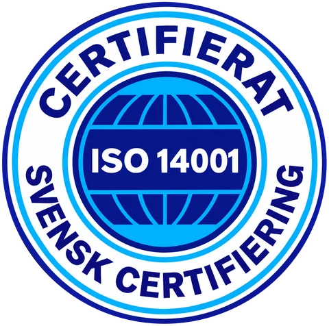 Märket Certifierat ISO 14001 från Svensk Certifiering