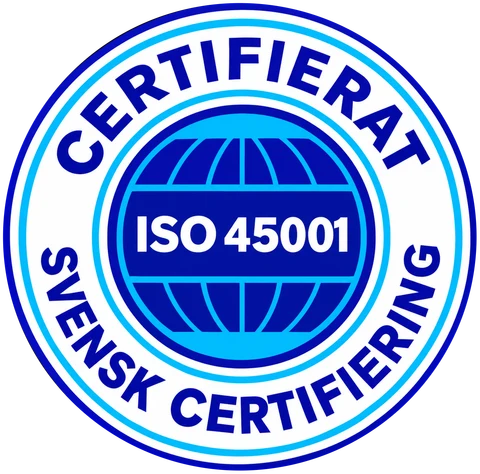 Märket Certifierat ISO 45001 från Svensk Certifiering