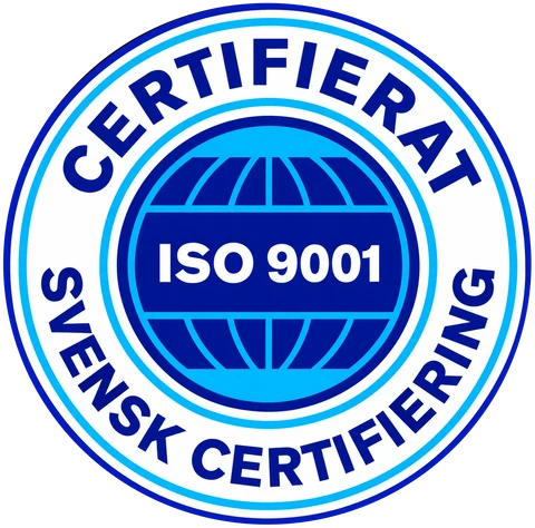 Märket Certifierat ISO 9001 från Svensk Certifiering